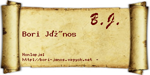 Bori János névjegykártya