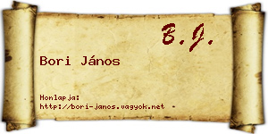 Bori János névjegykártya